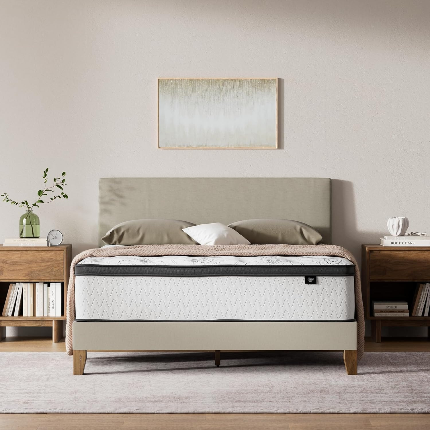 Ashley Chime Hybrid King 12″ Mattress – Gel Memory Foam, Medium Firm, Pressure R