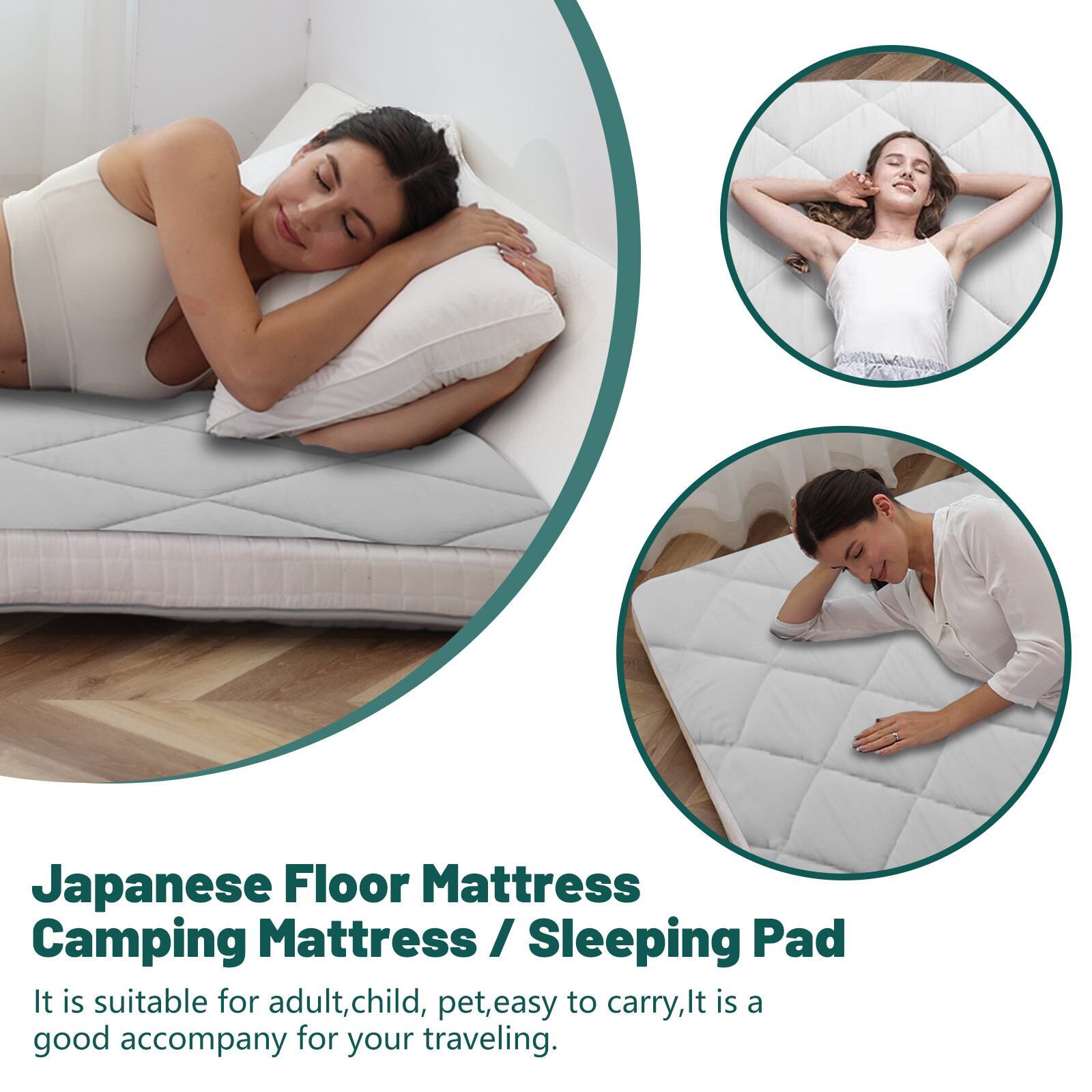 SUNYRISY Japanese Floor Mattress Japanese Futon Sleeping Pad Guest Bed Mat