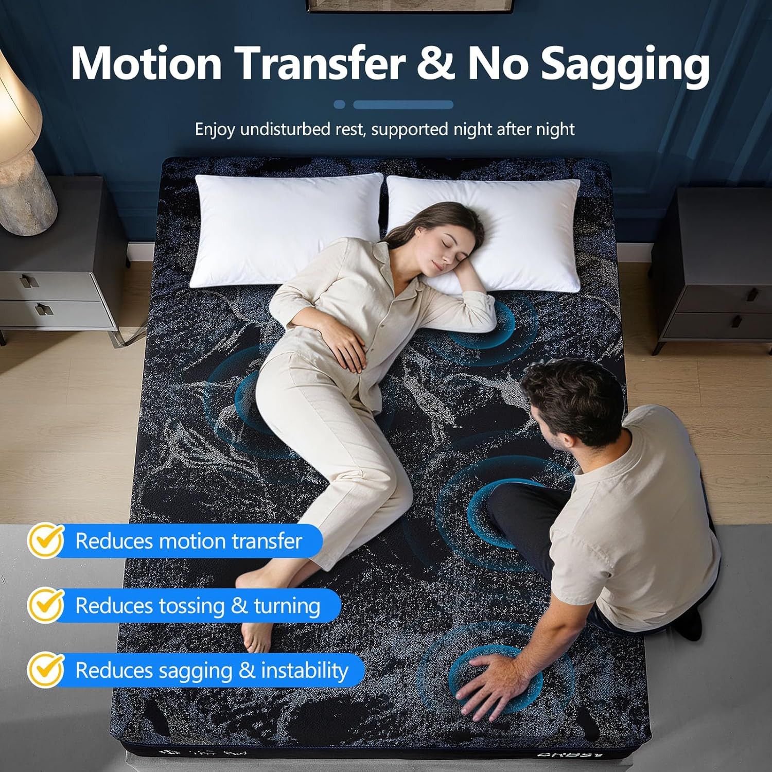 Luxury 14″ Queen Memory Foam Mattress with Cooling Gel & 7-Zone Support