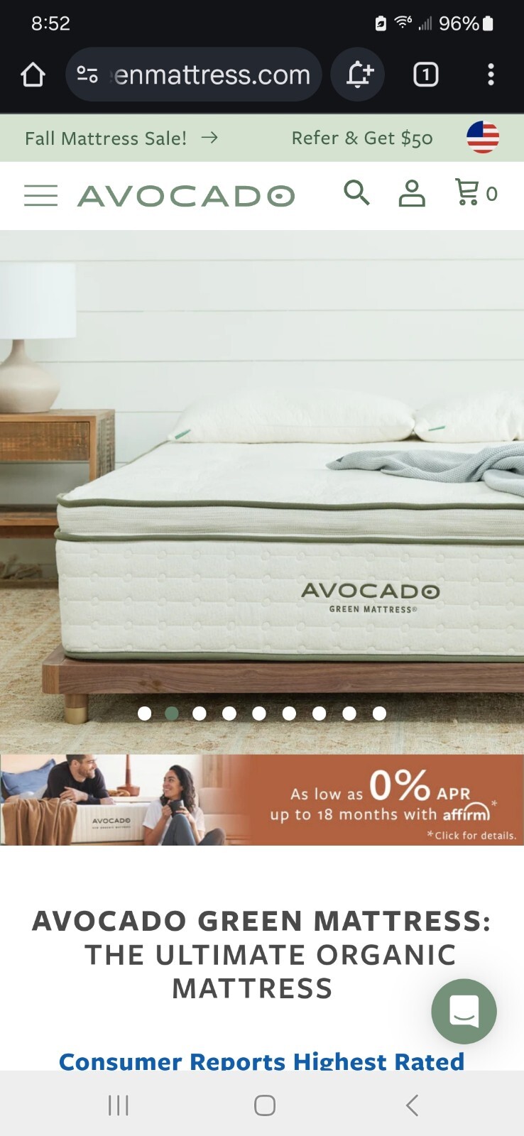 Avocado Green Mattress With Medium Pillow Top Cal King Size