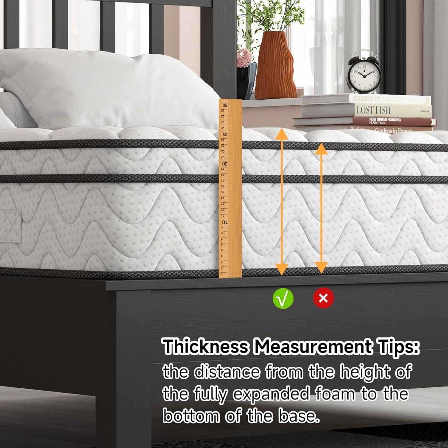 Vesgantti Twin Mattress 10 Inch, Fiberglass-Free | Cool Sleep Hybrid Single Matt