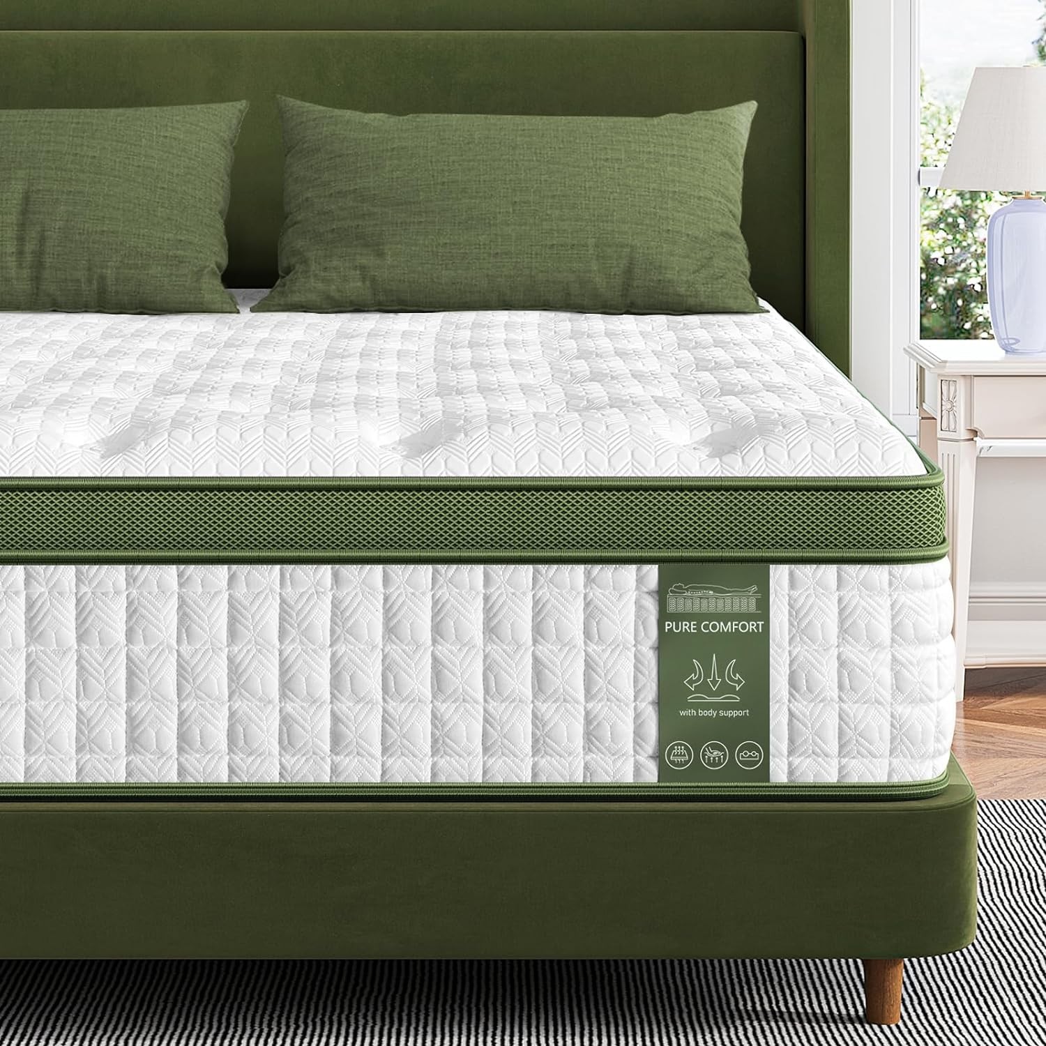 10″ Twin Hybrid Mattress – Gel Memory Foam & Pocket Springs, Medium Firm