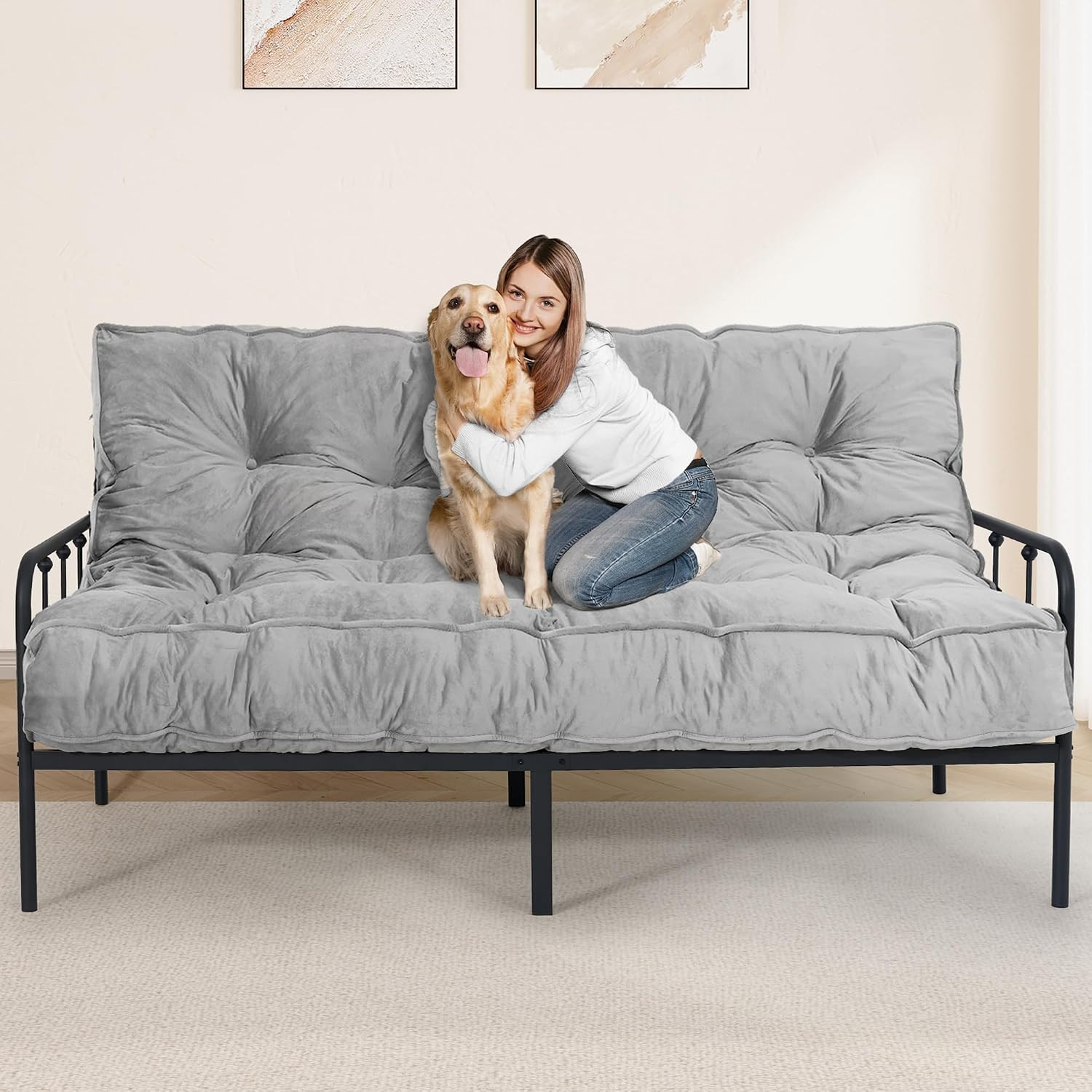 Futon Mattress Full Size 54″ X 80″, 8″ Thick Floor Mattress for Adults, Foldable