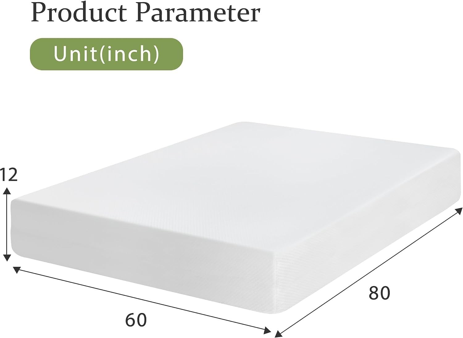 | 12 Inch Queen Mattress | Gel Memory Foam | Medium Firm Feel | White | Bed i…