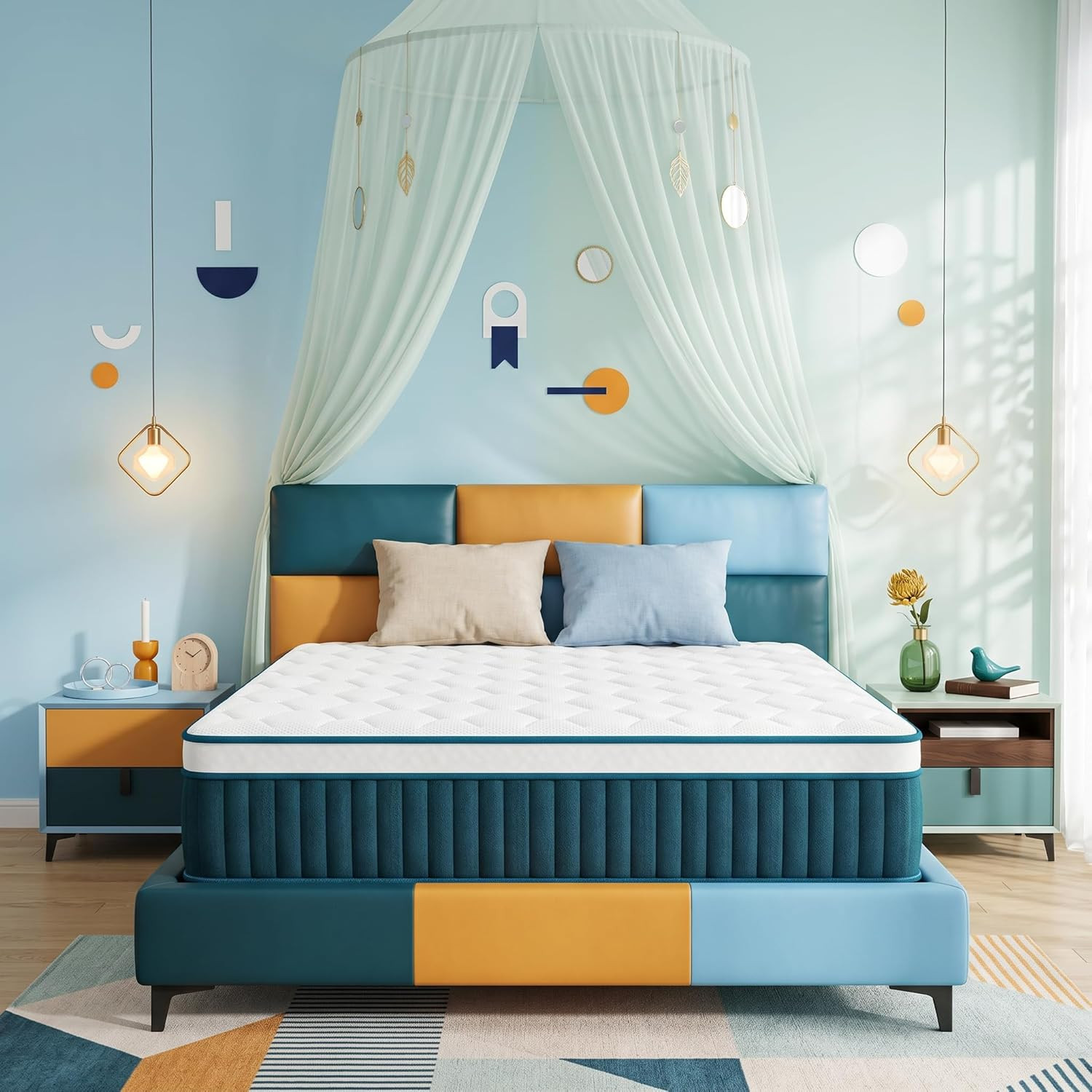 Inight Full Size Mattress 12 Inch – Hybrid Mattress in a Box, Medium Firm Adapti