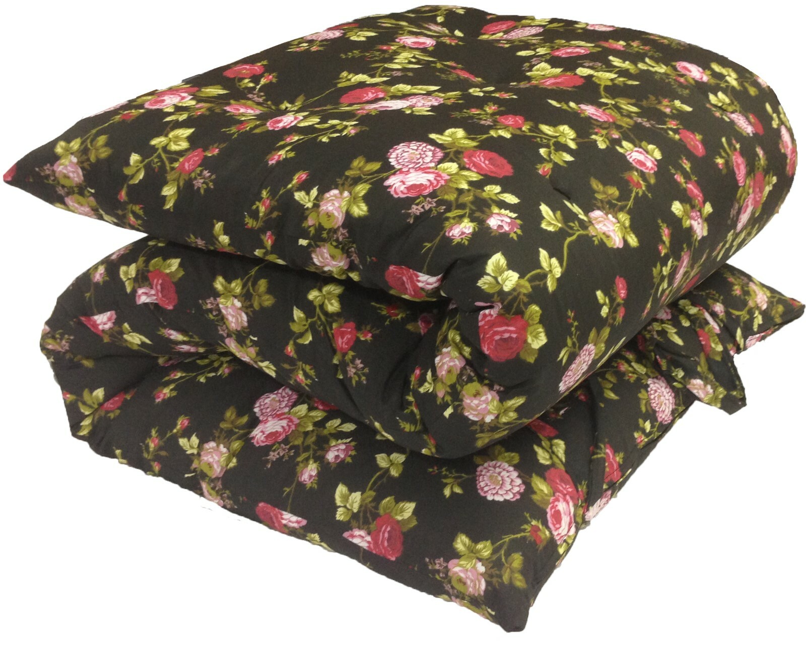 Queen Floor Rolling Futon Mattresses, Sleeper Bedding Mat 3 x 60 x 80 Rose Black