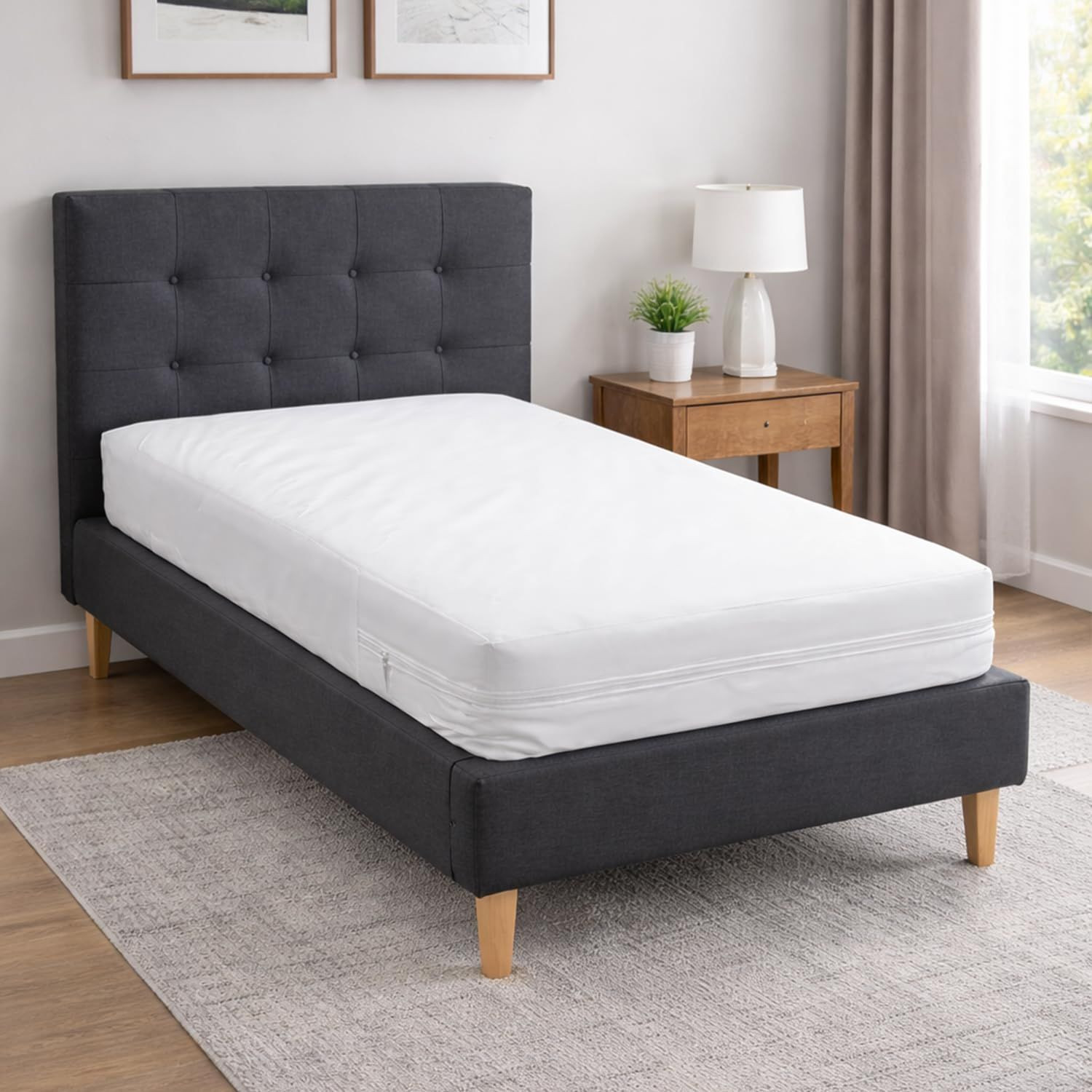 DMI Waterproof Mattress Protector and Cover, Soft, Twin, White
