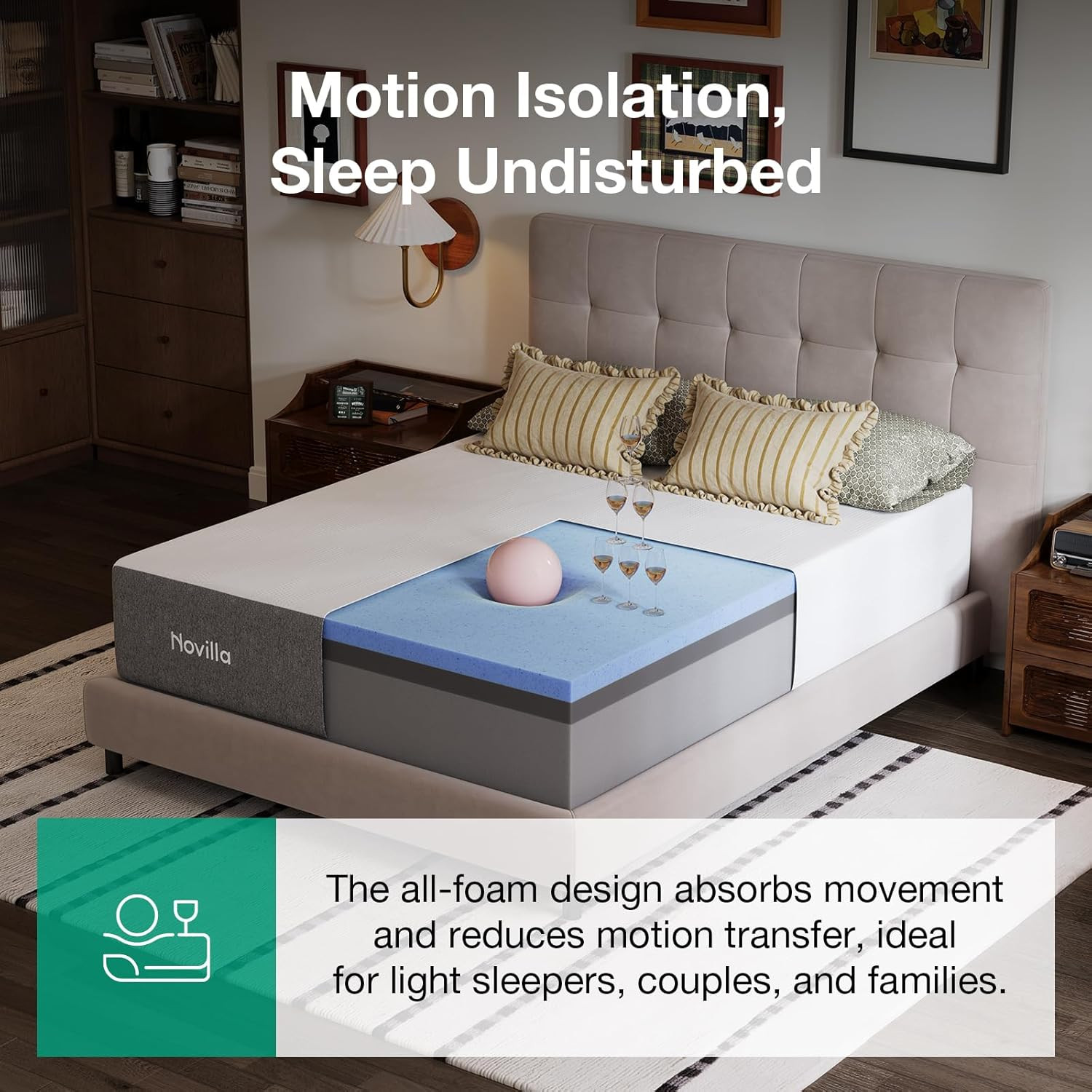10 Inch Full Size Mattress, Mattress in a Box with Nanogel Memory Foam for Cool