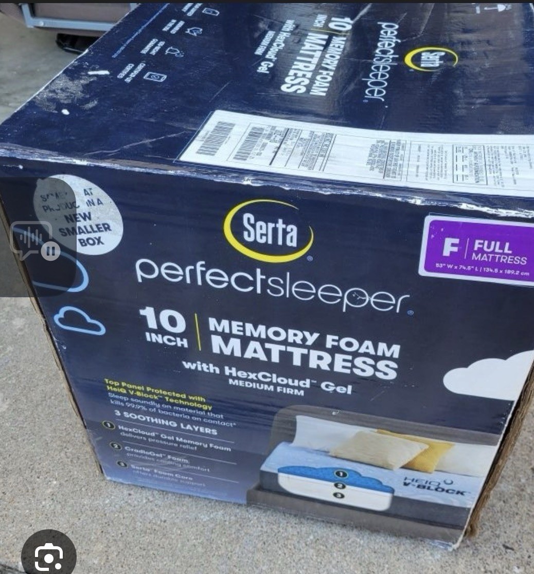 Serta Perfect Sleeper 10″ Memory Foam Full Mattress HexCloud Gel Medium Firm
