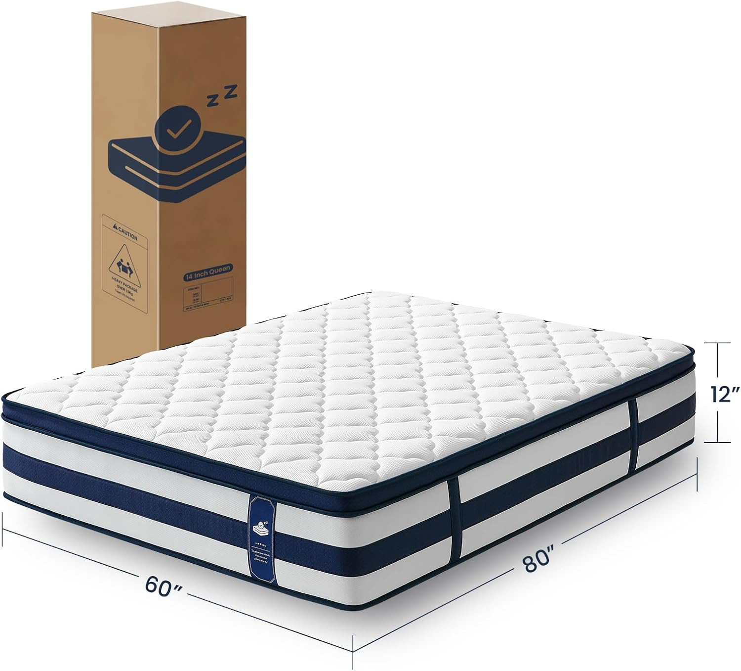12″ Gel Memory Foam Hybrid Queen Mattress – Cooling & Pressure Relief
