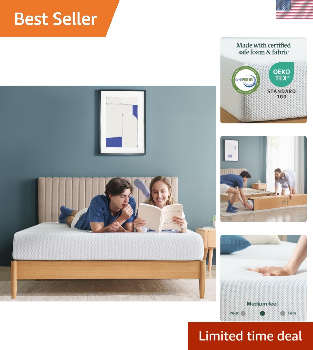 6 Inch Green Tea Cooling Memory Foam Mattress [New Version], Full, Fiberglass…