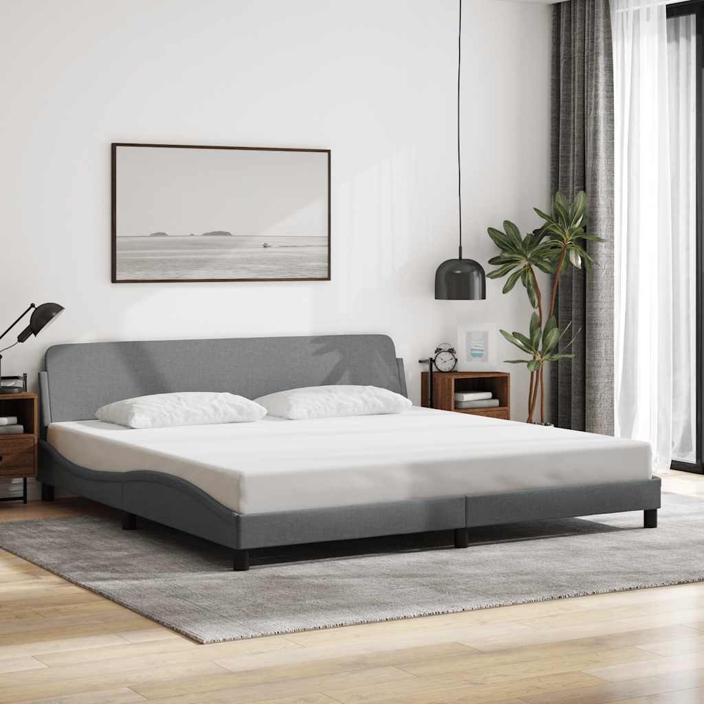 Bed Frame «Dover» Light Gray 76″x79.9″ Fabric vidaXL