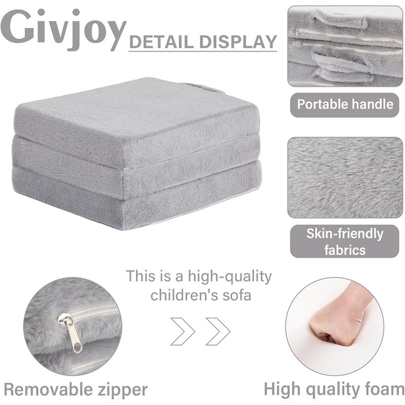 Children’s Folding Sofa Bed Portable Trifold Mattress Kids Easy Storage New