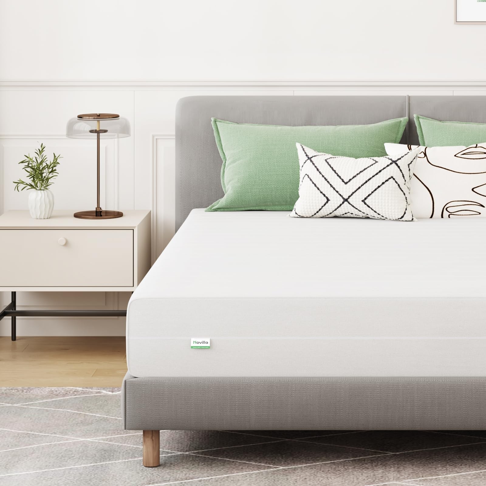 Queen Size Mattress, 10 Inch Foam Mattress in a , Grey Comfort Foam with Brea…