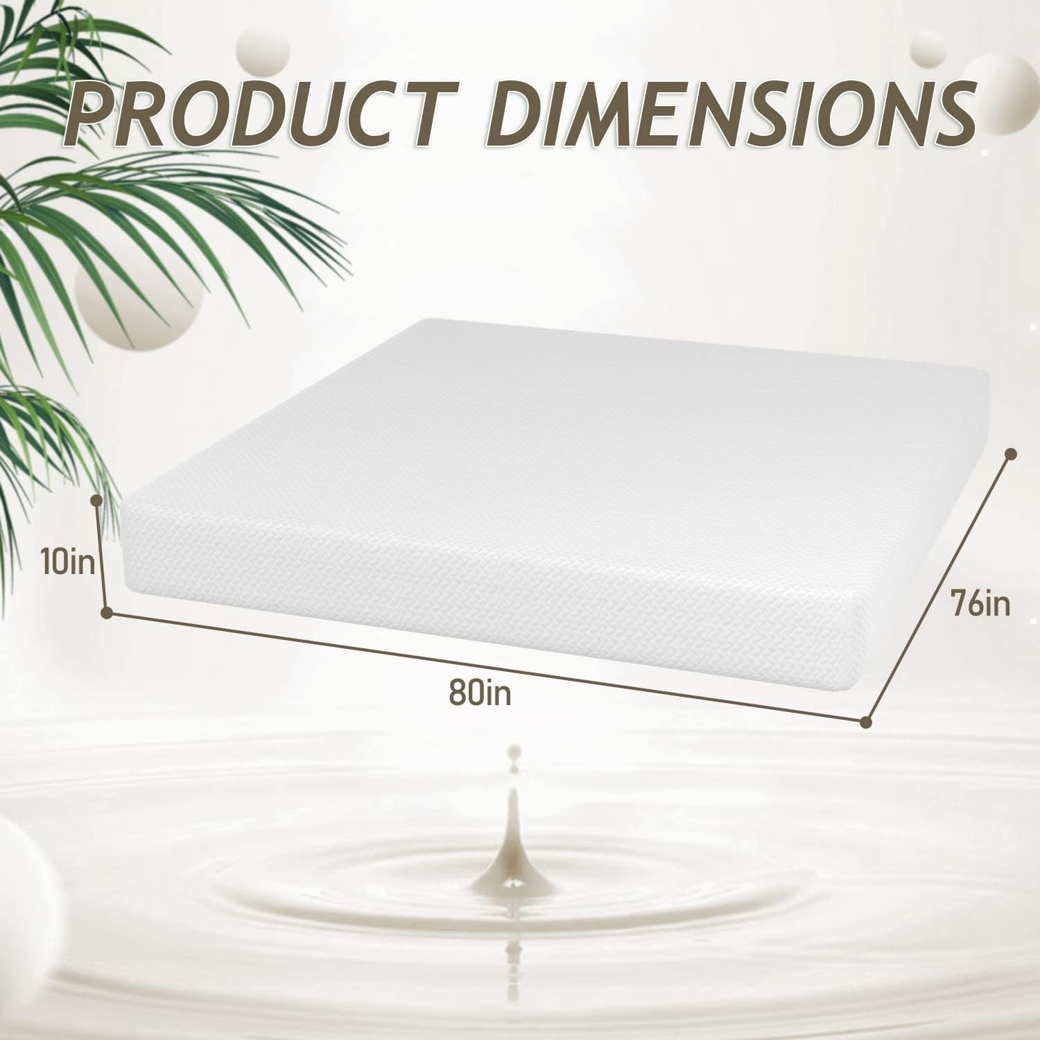 10 Inch Mattress Green Tea Memory Foam Mattress CertiPUR- Certified,Removable…