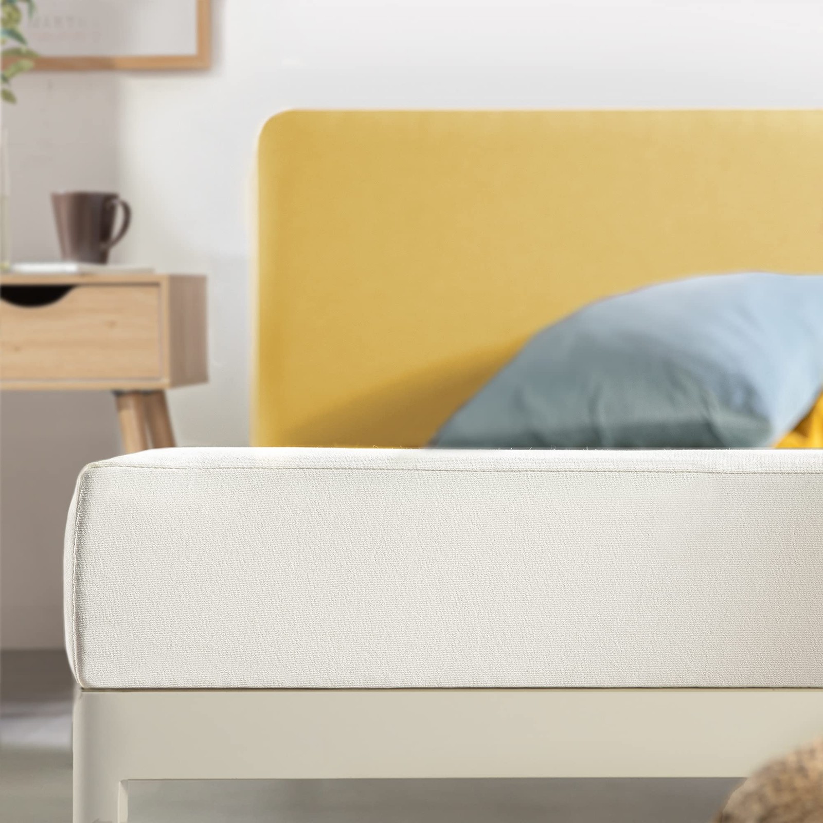 Full 6″ Green Tea Memory Foam Mattress Bed-In-A-Box, Best Price, White
