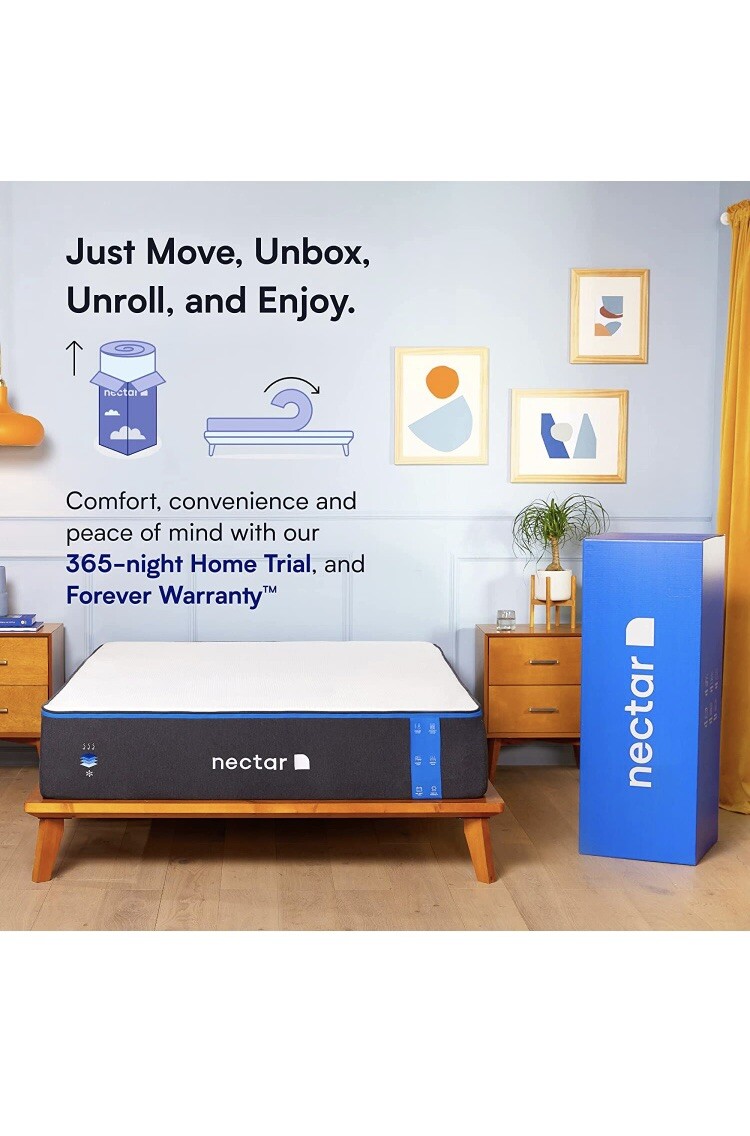 Nectar Twin Mattress 12 Inch – Medium Firm Gel Memory Foam Mattress – 365 Night