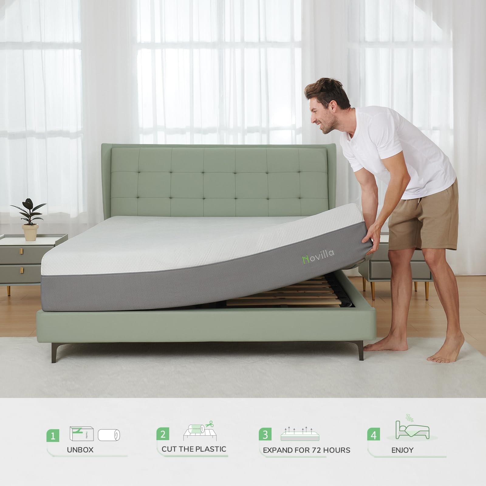 Full Size Mattress, 12 Inch Foam Mattress in a Box, Gel Memory Foam Mattress …