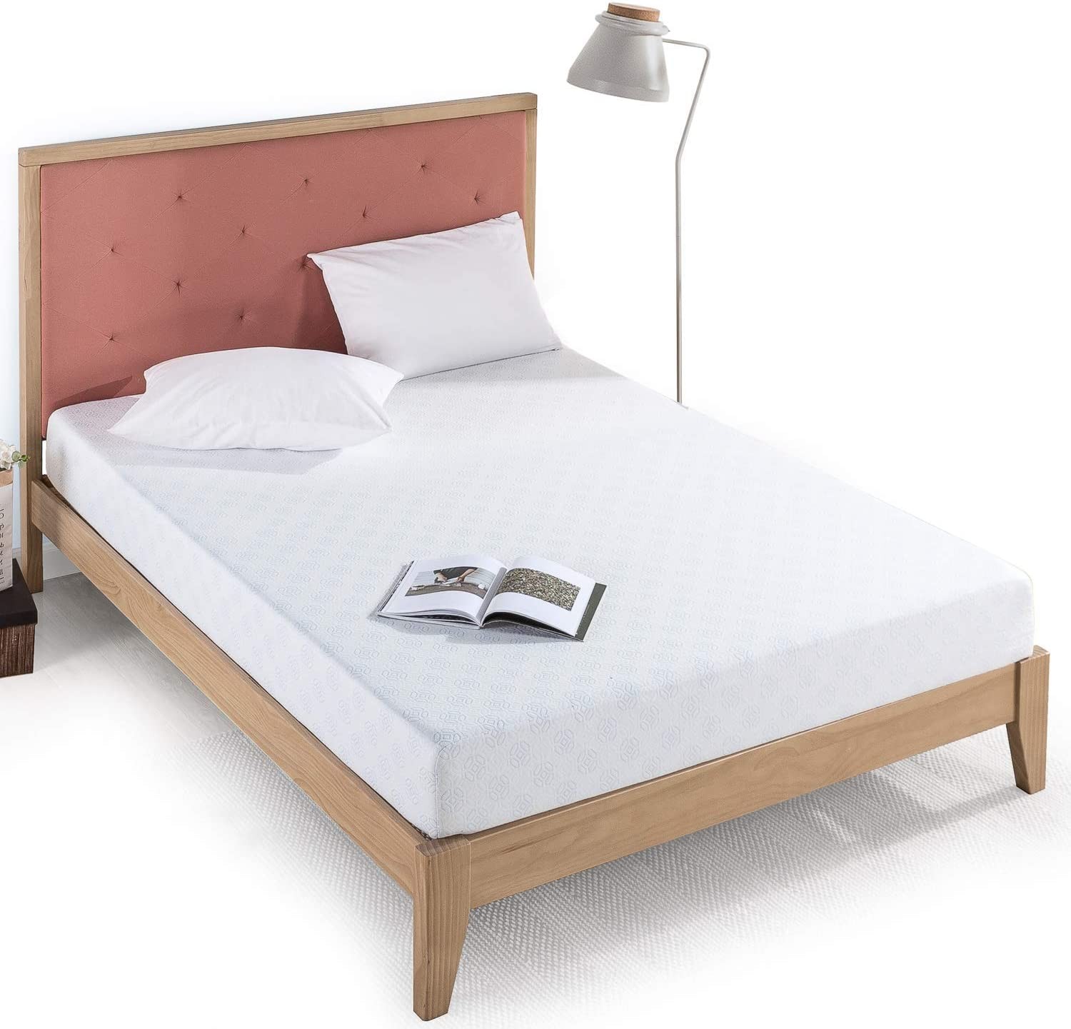 Zinus OLB-FGM-0800Q 6-Inch Green Tea-Infused Memory Foam Mattress, Foam, White