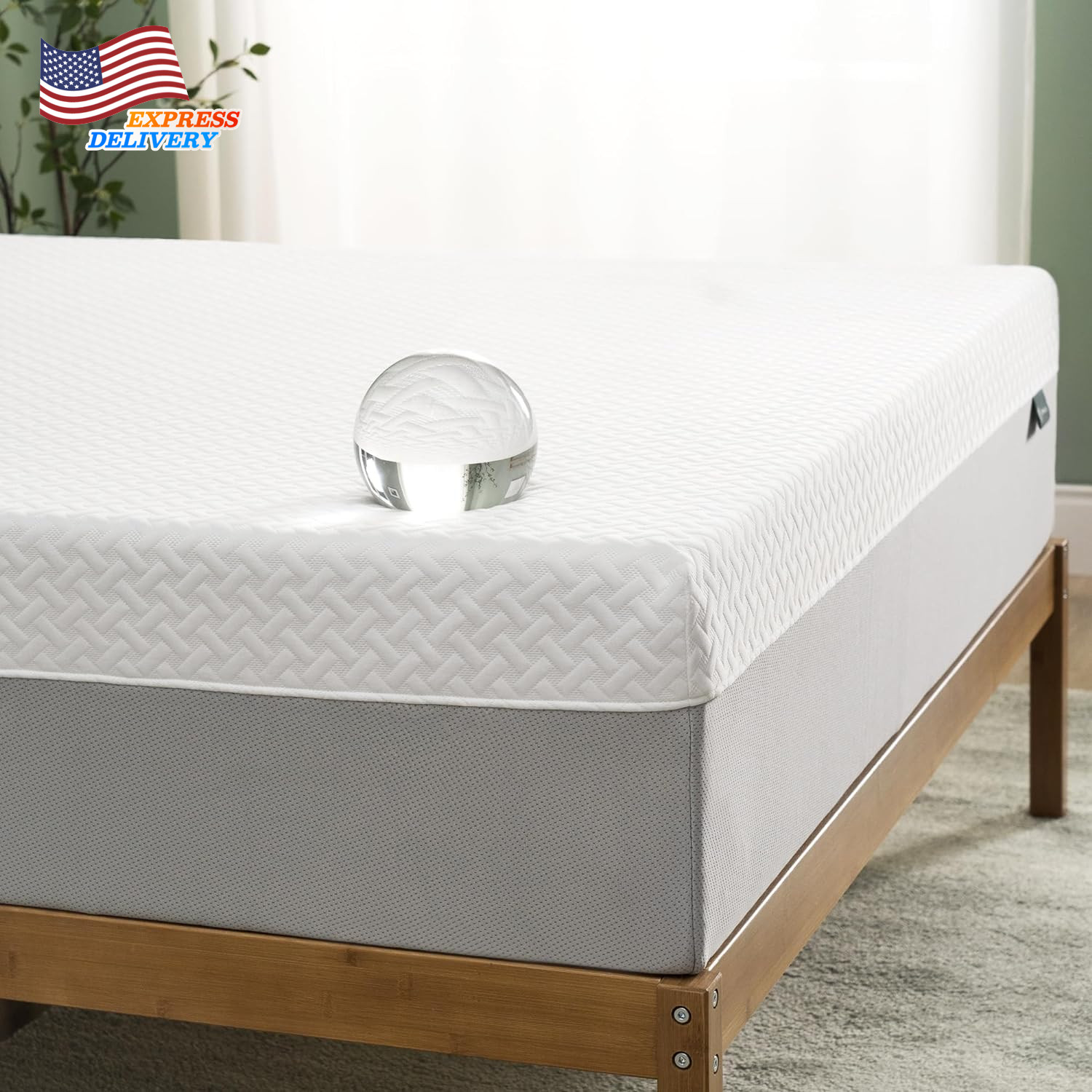 12″ Green Tea Essential Memory Foam Mattress Queen Fiberglass Free Medium Feel