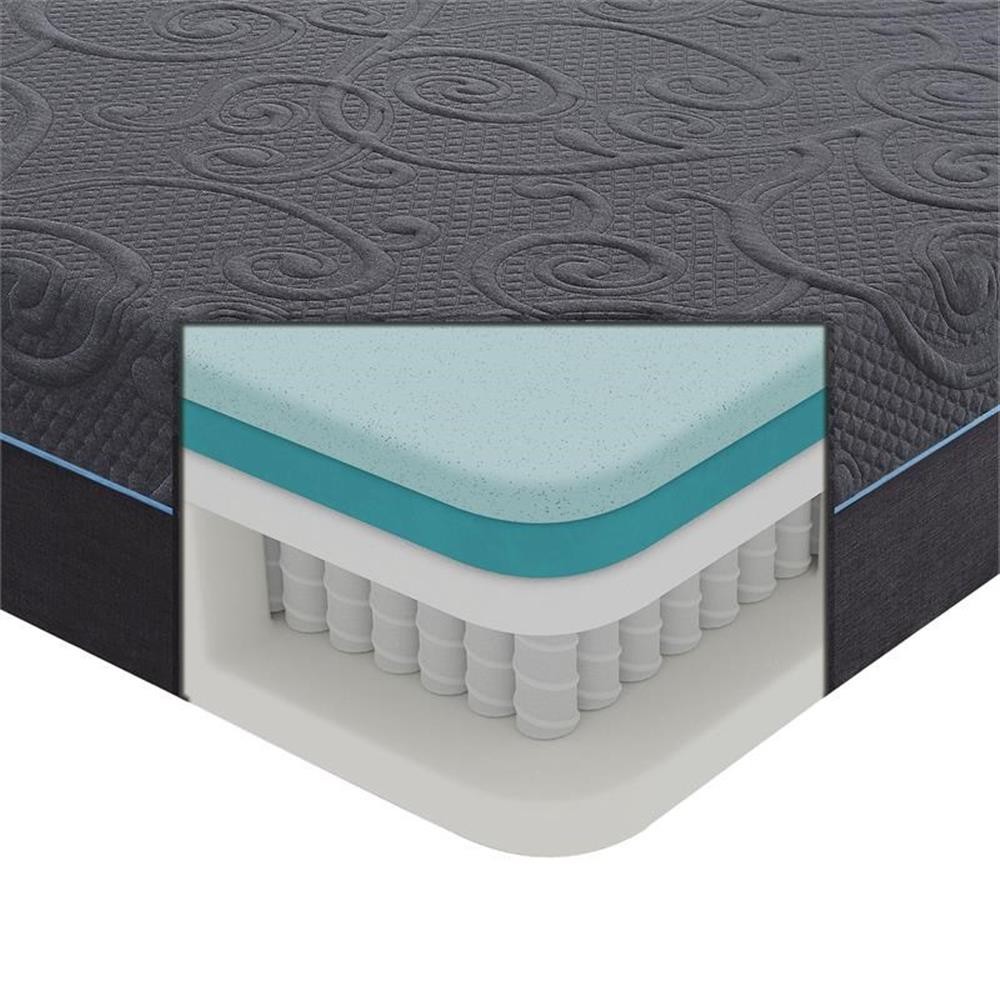 Lexicon Homelegance Bedding 14″ Fabric CK Gel Memory Hybrid Mattress in Gray