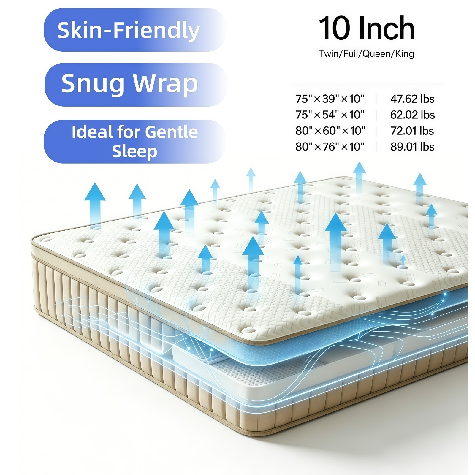 12 14″ Gel Memory Foam Spring Hybrid Mattress Queen King Bed Mattress In A Box