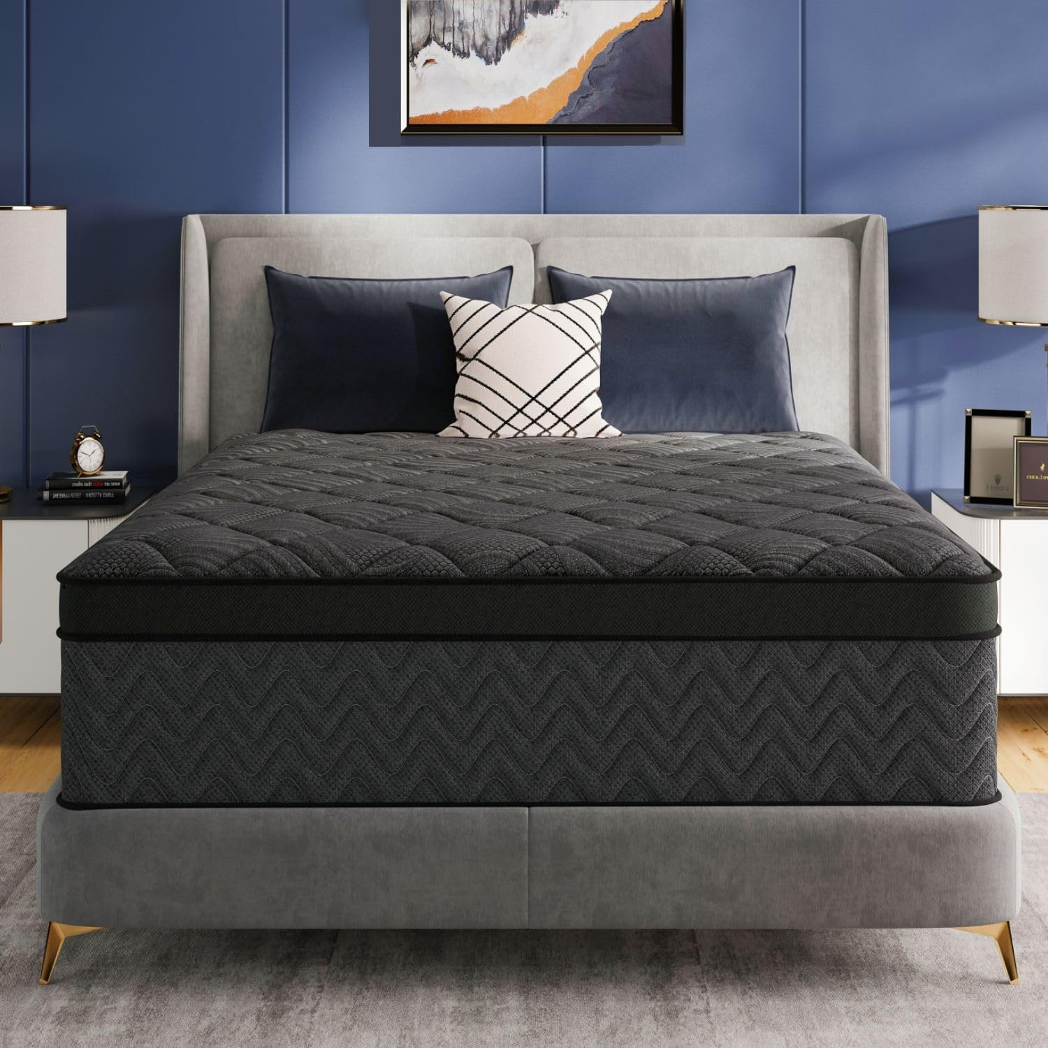 Luxury 12″ Twin Hybrid Mattress with Cooling Gel & Pocket Springs, 365-Night Tri
