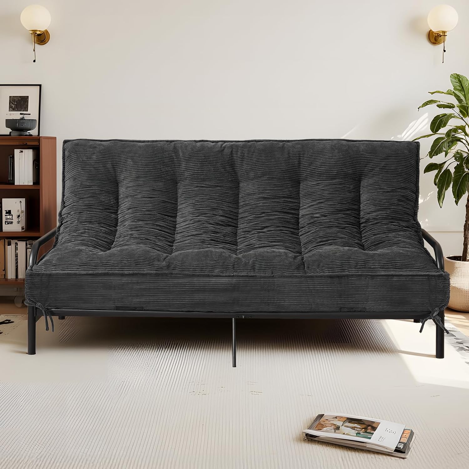 8 Inch Futon Mattr Full Size, Futon Floor Sofa Bed Foldable with Soft