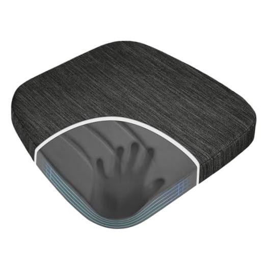 Kitchen Chair Cushions, Dual-Layer Patented Design 1 Count (Pack of 1) Black