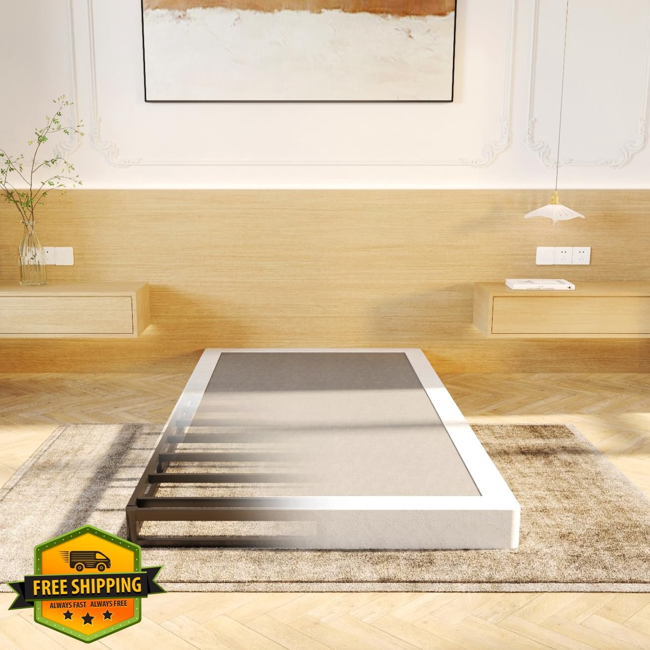 LUMUNANCE Twin 3 Inch Low Profile Box Spring Mattress Foundation Easy