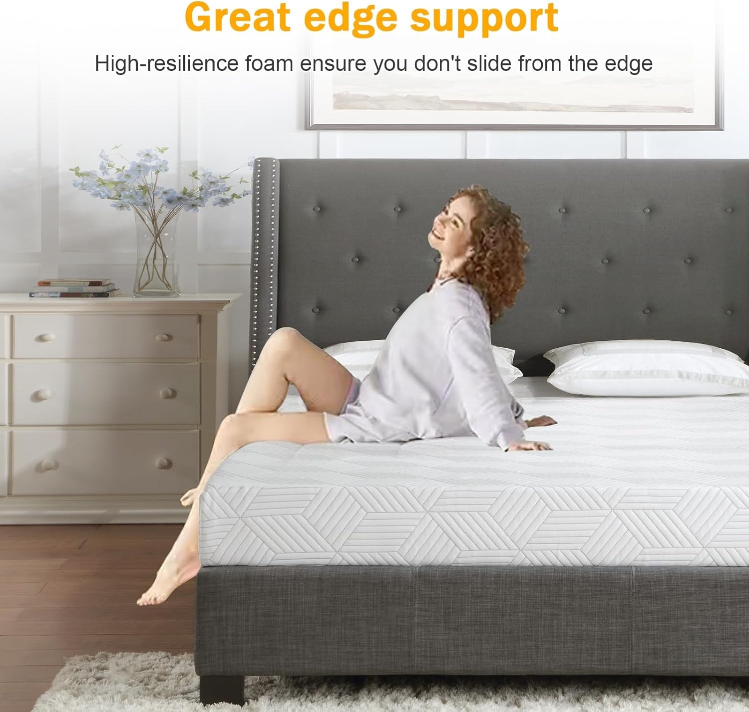Twin Size Mattress Gel Memory Foam Bed Mattress in a Box Medium Firm
