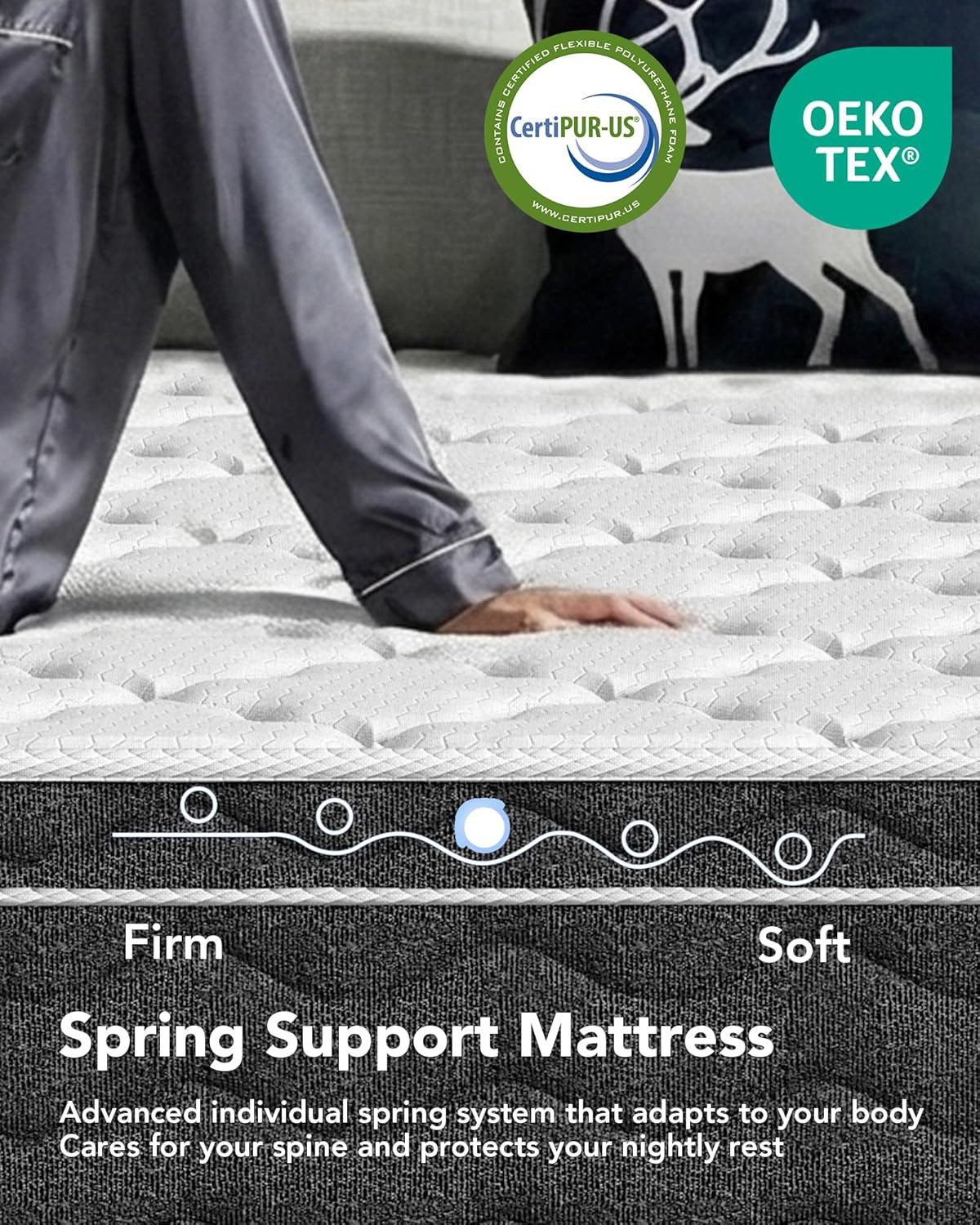 Queen 12″ Hybrid Mattress Cooling Gel Memory Foam Medium Firm