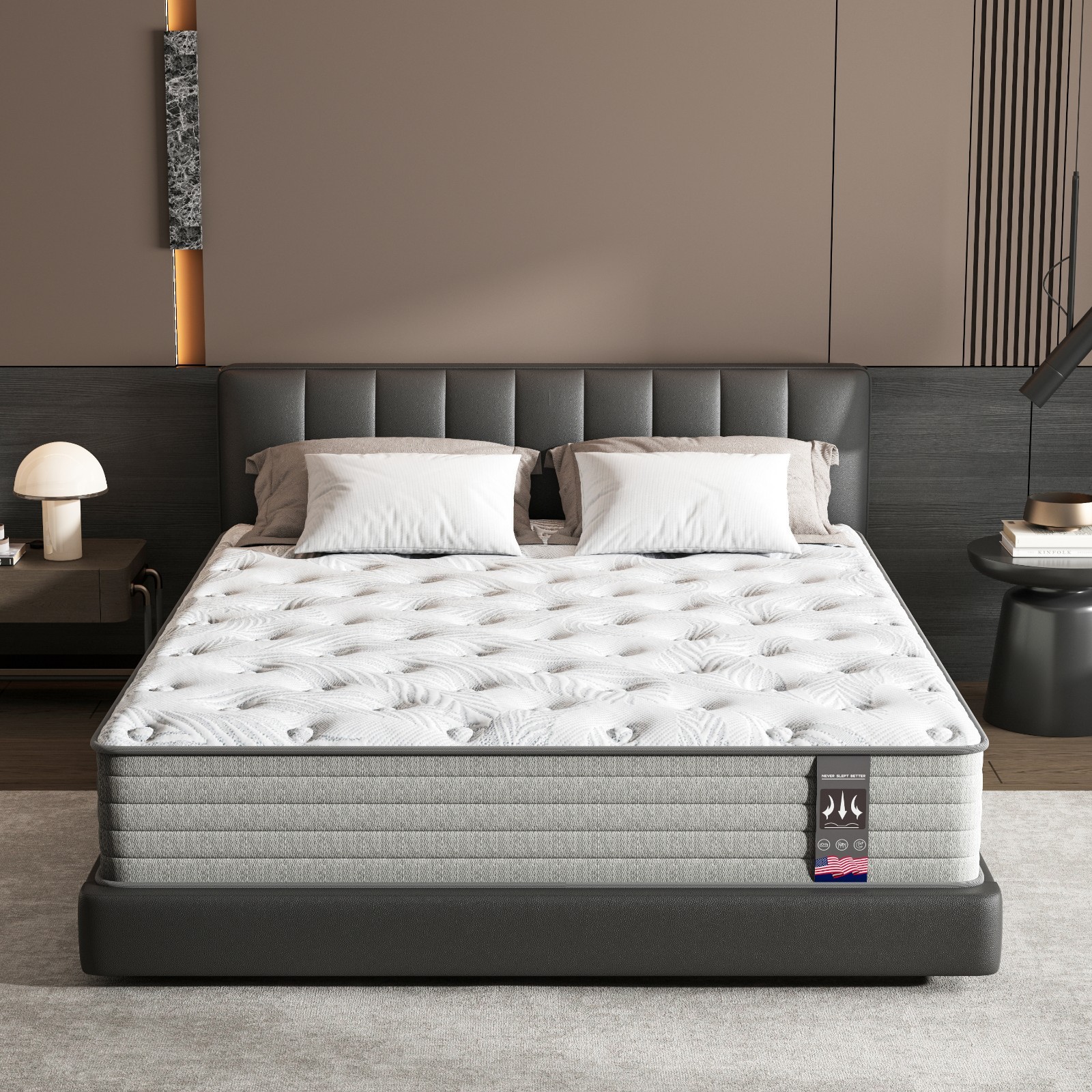12″ 14″ Twin XL Full Queen King Size Mattress in a Box Hybrid Spring Memory Foam
