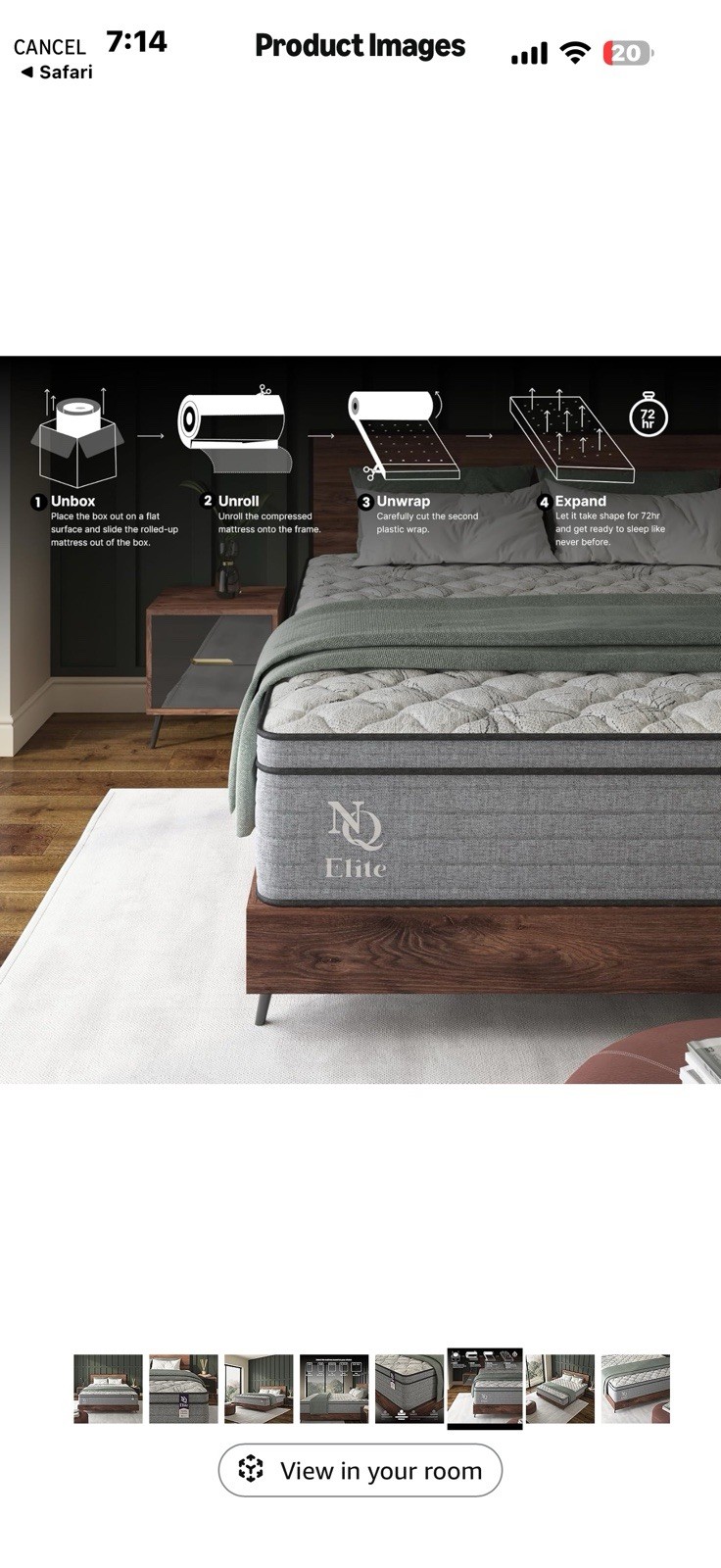 NapQueen Elite Series Machka Twin Size Mattress, 10 Inch Cooling Gel Memory