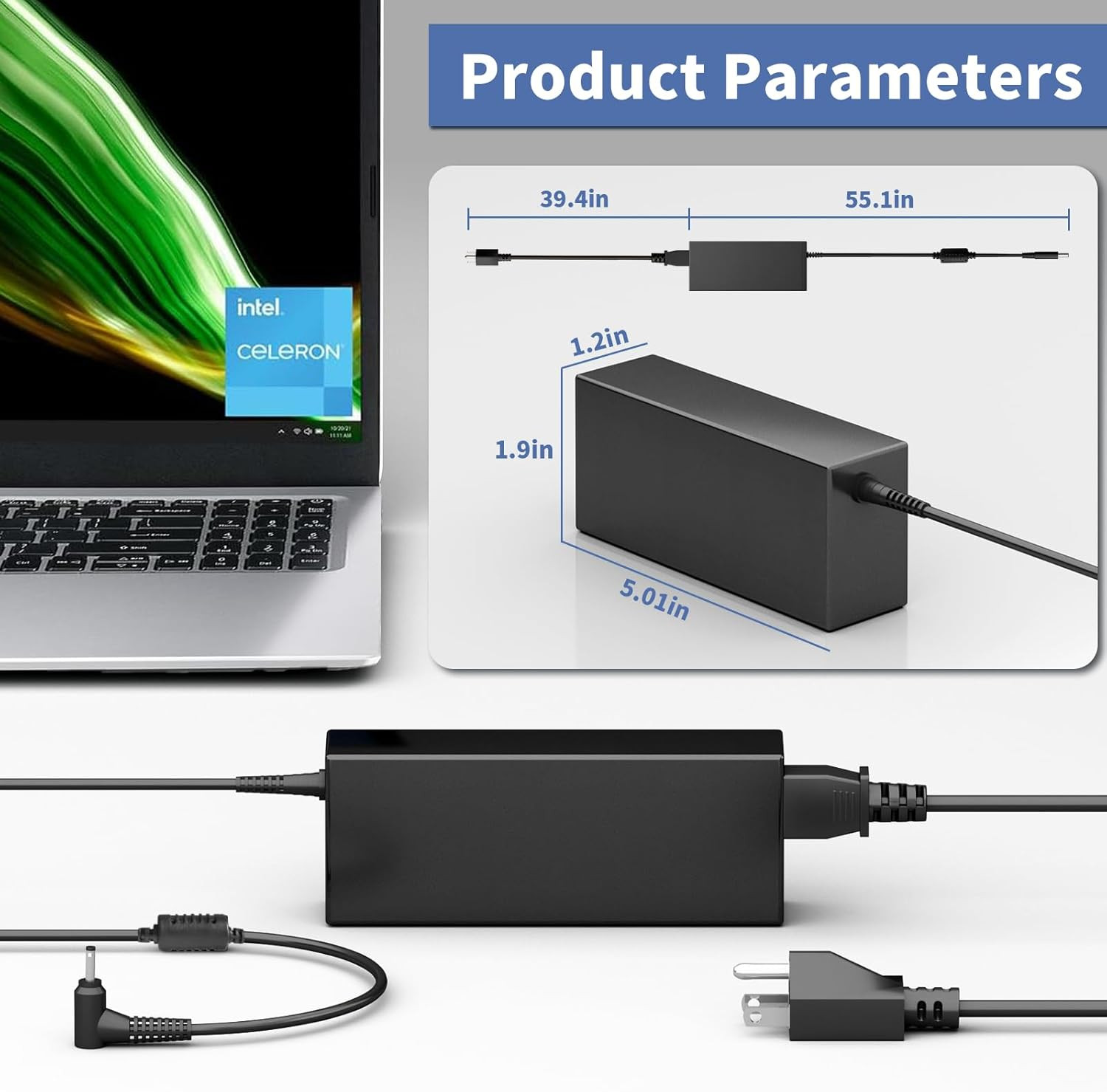 65W Laptop Charger Acer Aspire 5 3 1-AC Adapter Acer Aspire 1 3 5 Slim Laptop