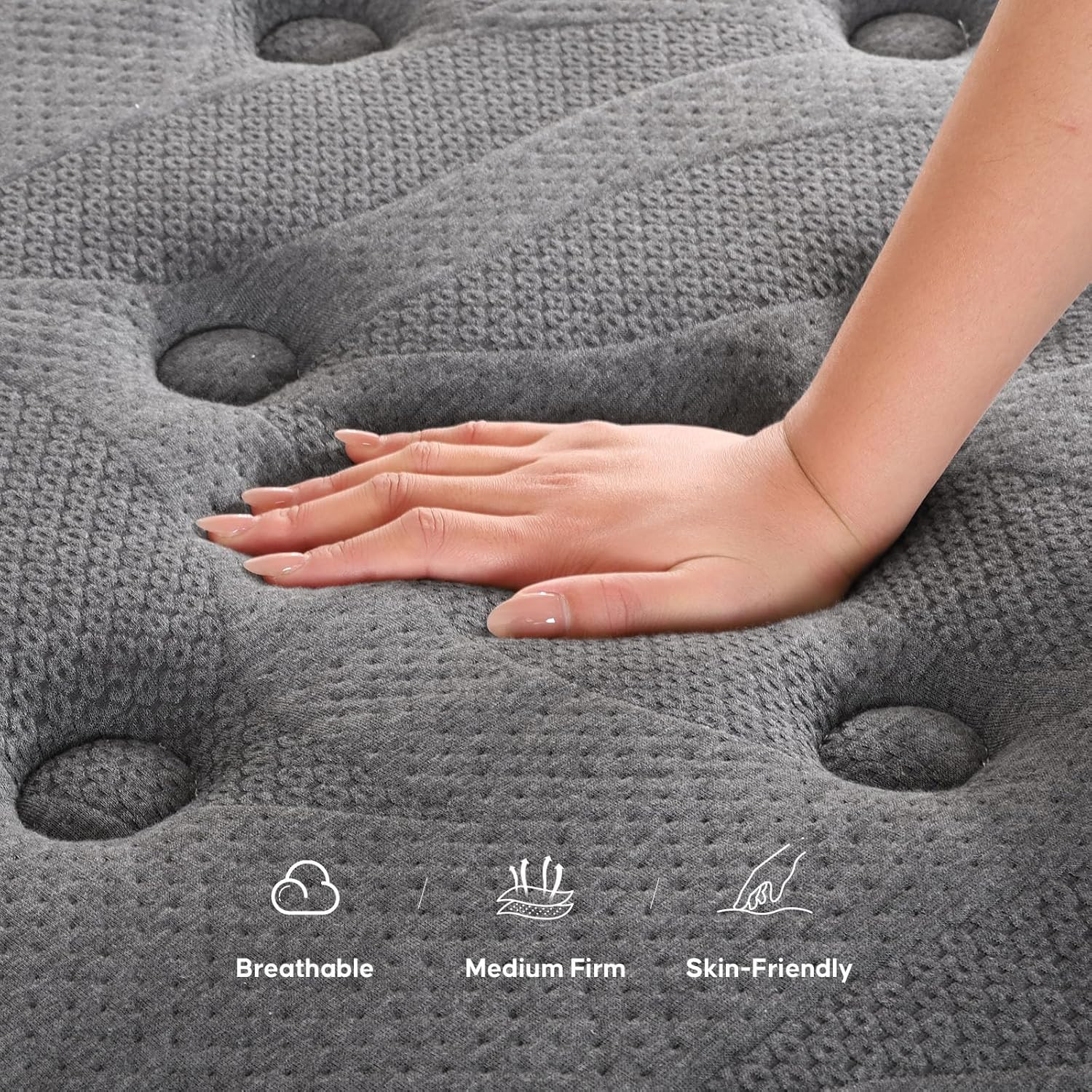 12 Inch Queen Mattress – Medium Firm, Pocket Springs, Pressure Relief, CertiPUR-