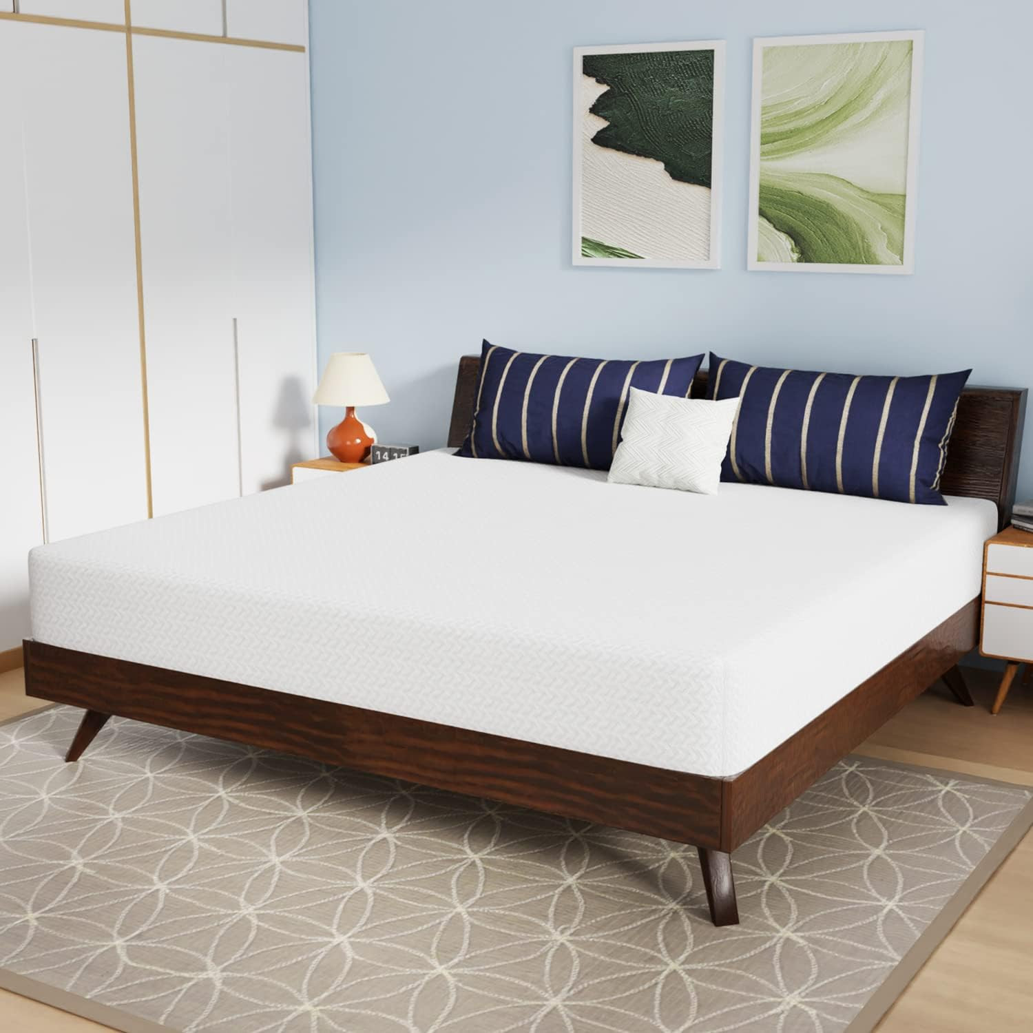 10″ Bamboo Charcoal Gel Memory Foam King Mattress with Removable Cover