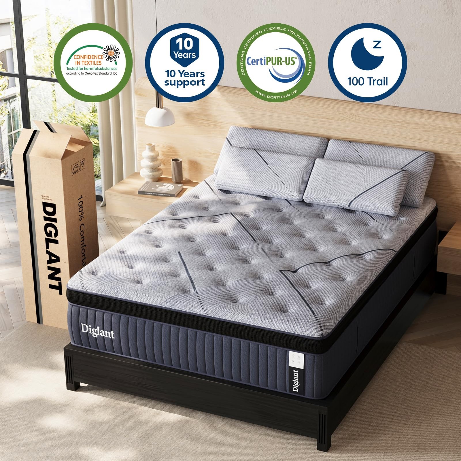 California King Mattress, 14Inch Medium Hybrid Mattress,Cooling Memory Foam &…