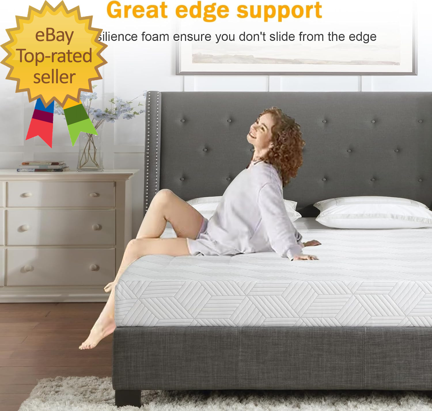 Twin Size Mattress Gel Memory Foam Bed Mattress in a Box Medium Firm