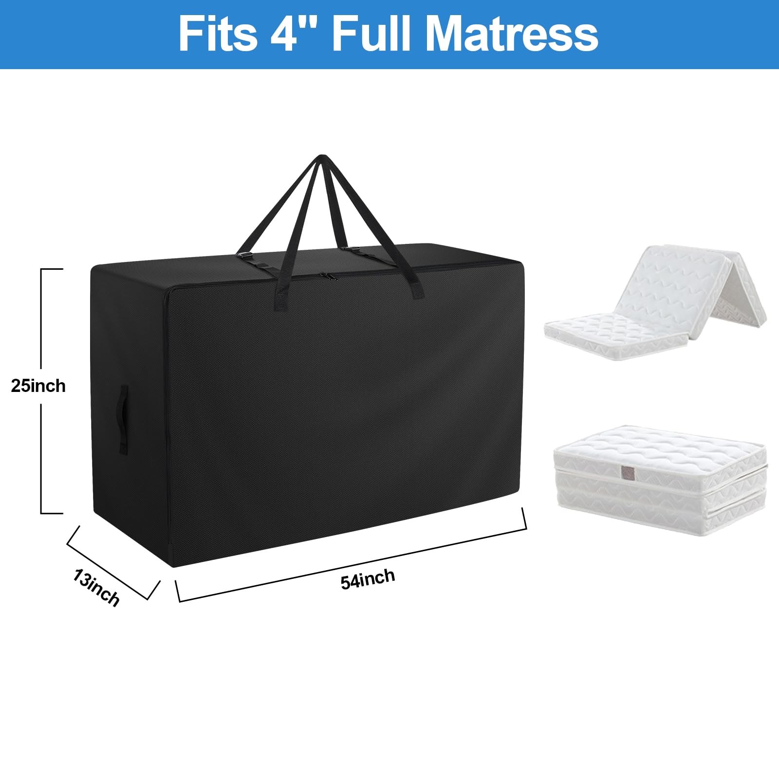 Folding Mattress Bag Heavy Duty 600D Oxford Carry Case for Tri-Fold Guest Bed