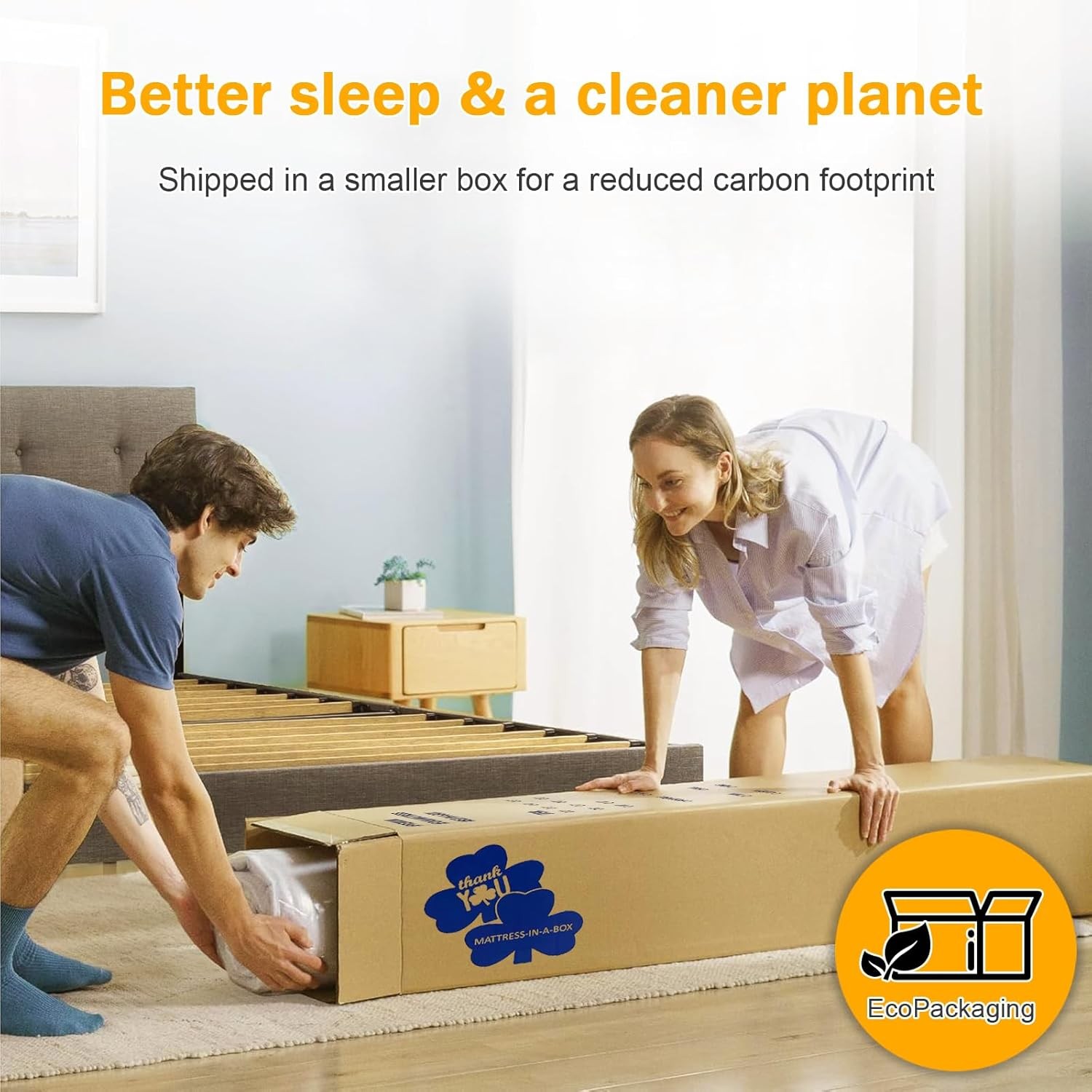 Twin Size Mattress Gel Memory Foam Bed Mattress in a Box Medium Firm