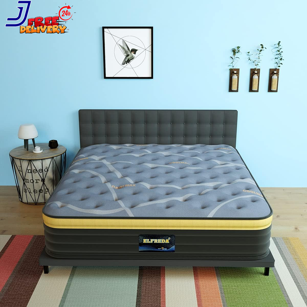 Full Mattress 12 Inch Pillow Top Hybrid Mattress Memory Foam and Pocket Spring