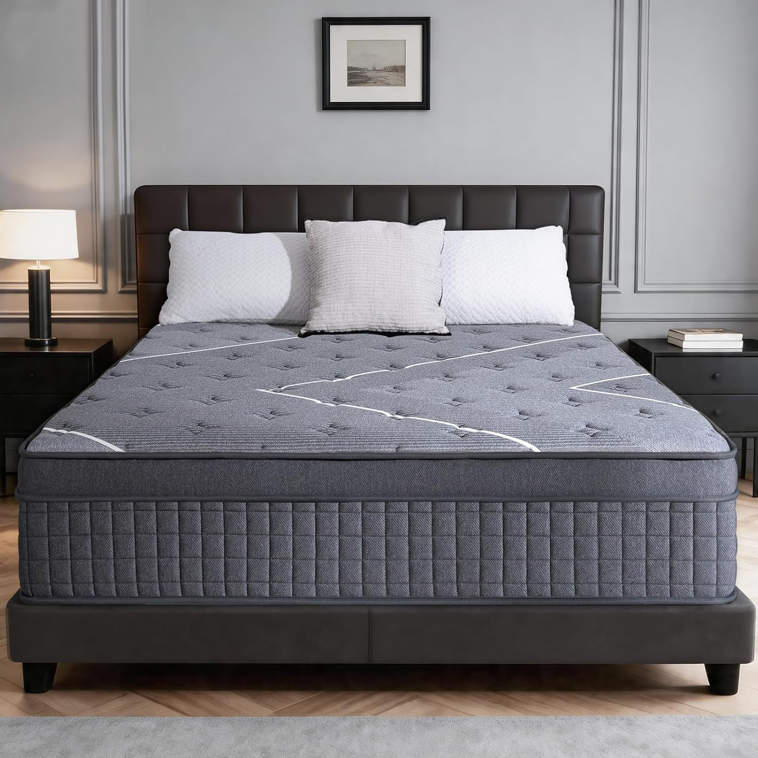 Full Size 12″ Hybrid Mattress Memory Foam Pocket Spring Medium Firm
