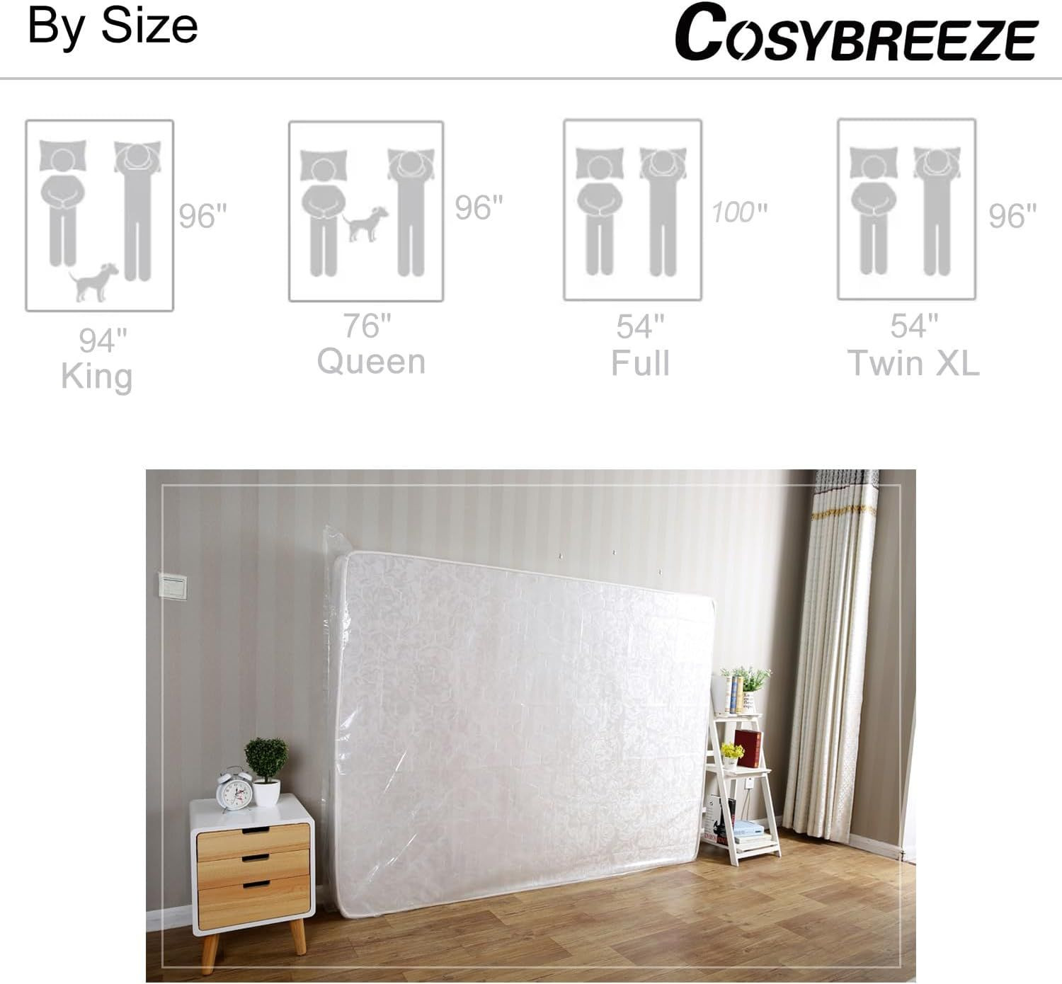 [2-Pack] Mattress Bag for Moving, Storage A – Twin XL (54 x 96 Inch)