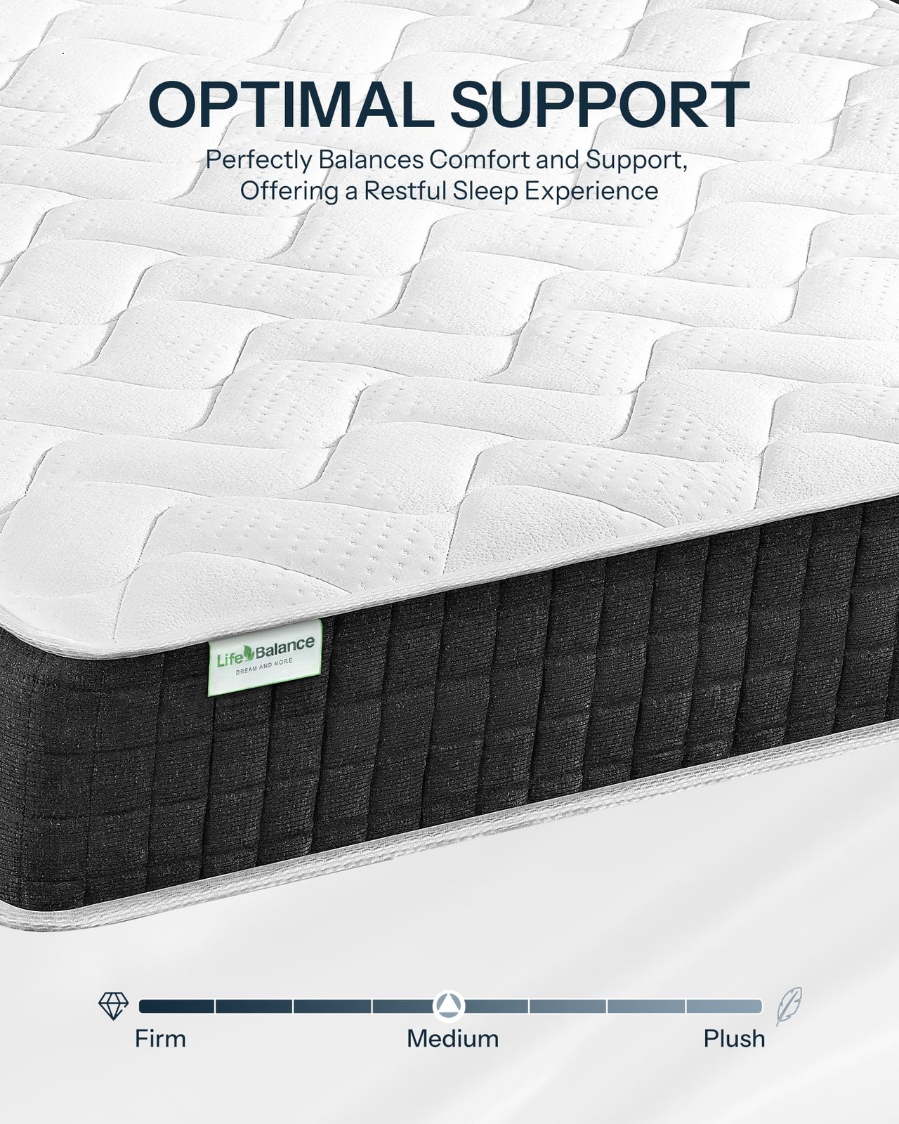 Twin Size Mattresses 12 inch, Made in USA Hybrid Mattress in a Box with Indiv…