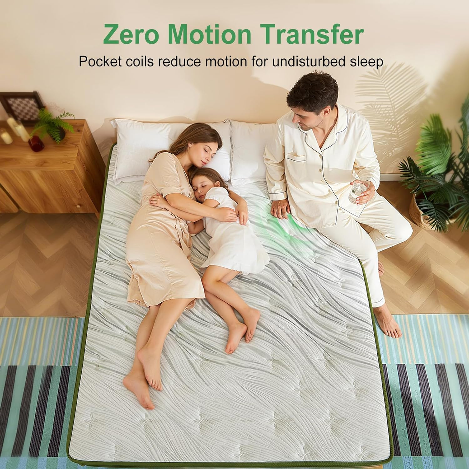 Queen Size Mattress 14 Inch, Hybrid Queen Memory Foam Mattress Medium Firm with
