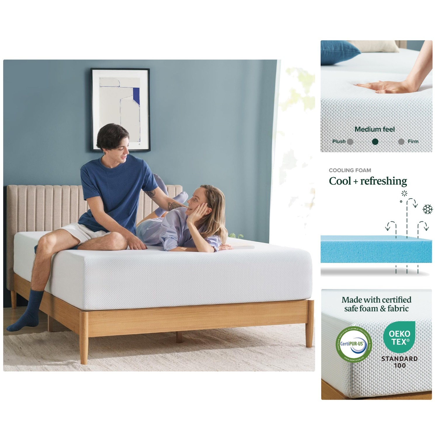 12 Inch Pressure Relieving Memory Foam Mattress with Cooling Gel – Full Size
