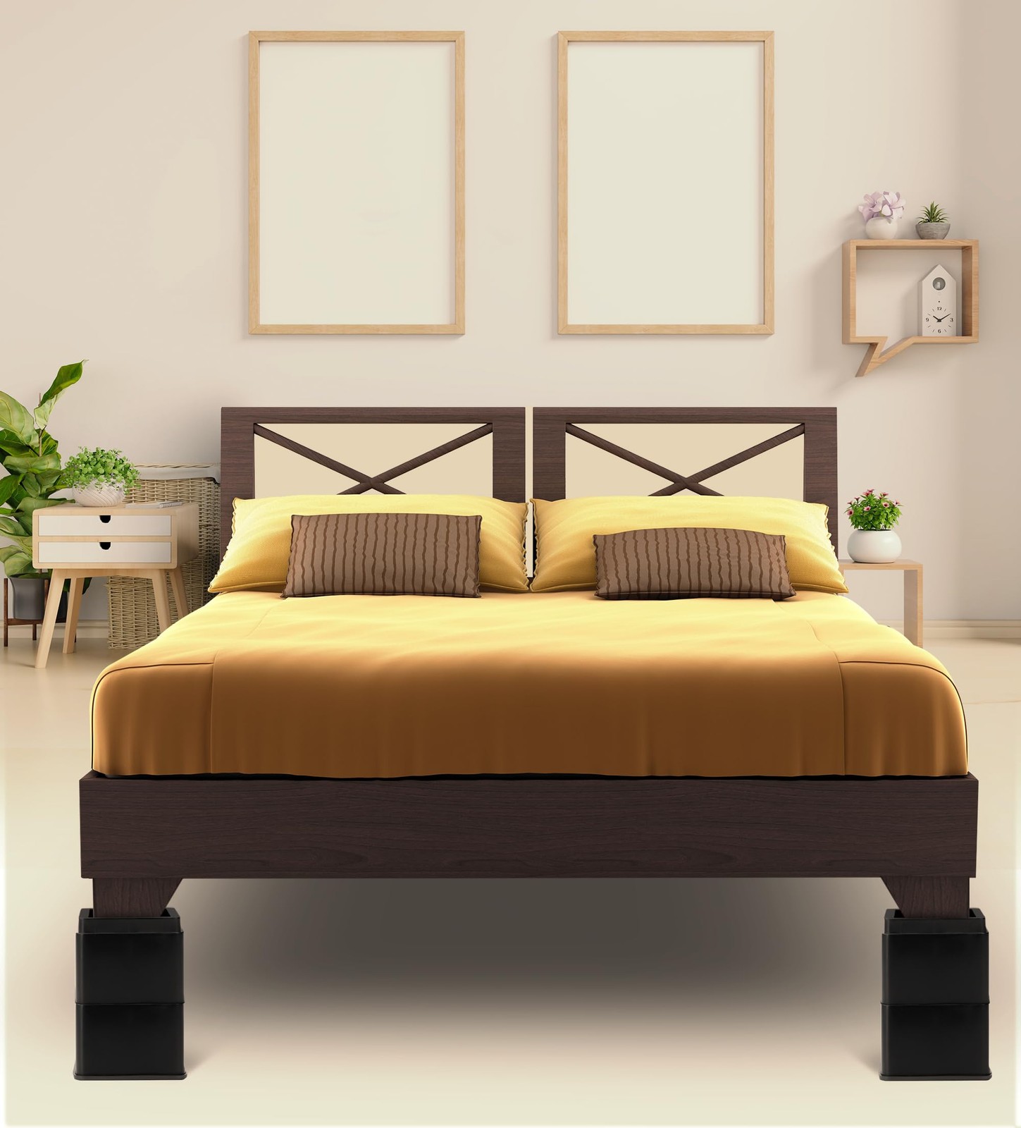 Utopia Bedding Bed Risers 3 Inch – Pack of 8 – 3 (Pack 8), Black