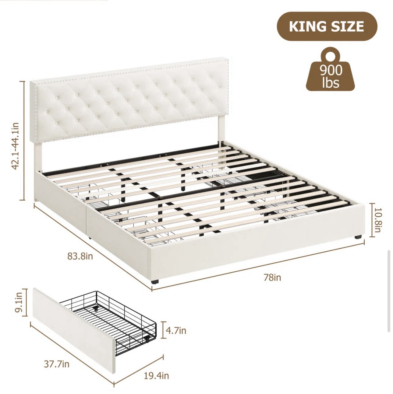 King size bed Including king Size mattress .