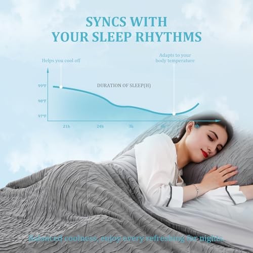 Dark Grey Cooling Comforter for Hot Sleepers – 90″x90″ – Full/Queen Full/Queen